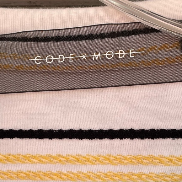 Code x Mode Yellow Black Striped Crop Ballon Sleeve Blouse - Sz S - Picture 3 of 13